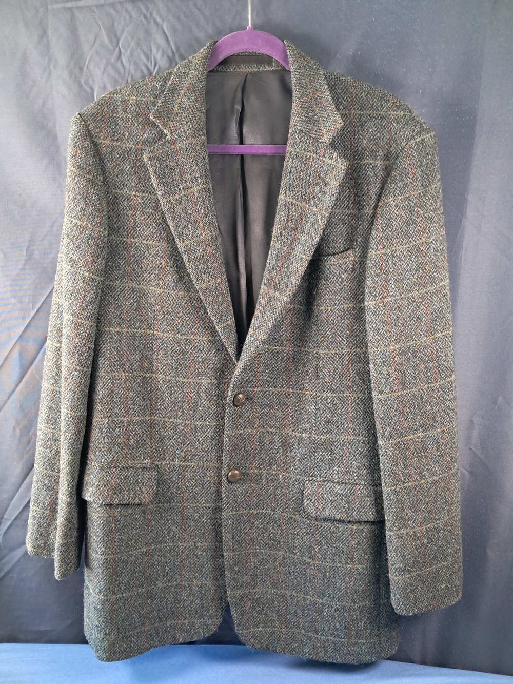 Marks & Spencer Gray Windowpane Tweed Sport Coat